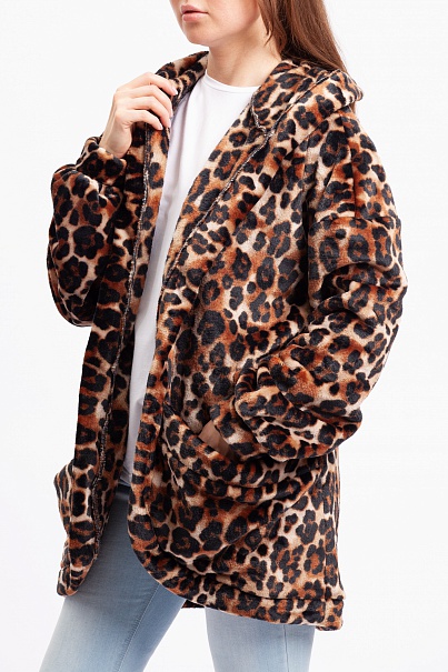 Жакет BKE Cozy Cheetah Print Hooded Jacket